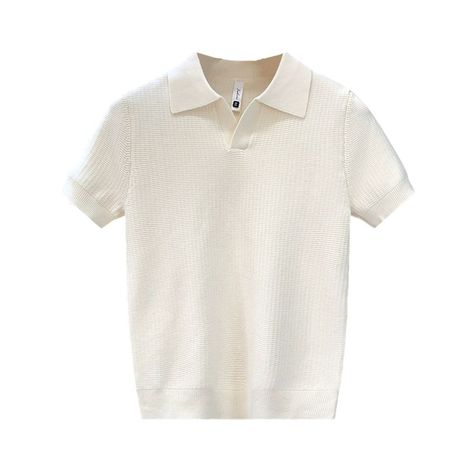 New Knitted Scissor Collar Short-Sleeve Wrinkle-Resist T-Shirt