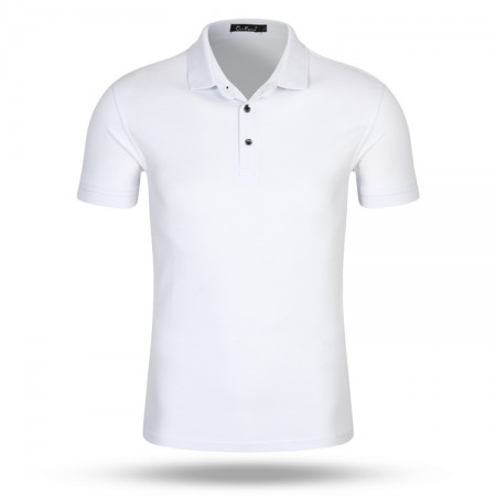 New Lapel Short-Sleeved Combed Cotton Advertising Sports T-Shirt Solid Color Cultural Shirt